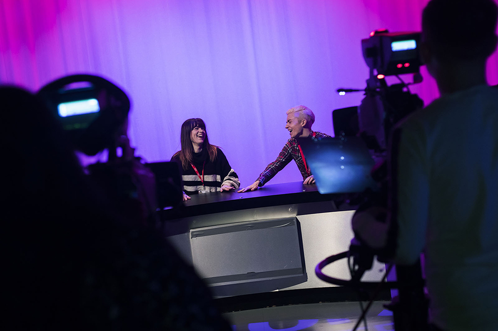 Image: Students in the TV studio 