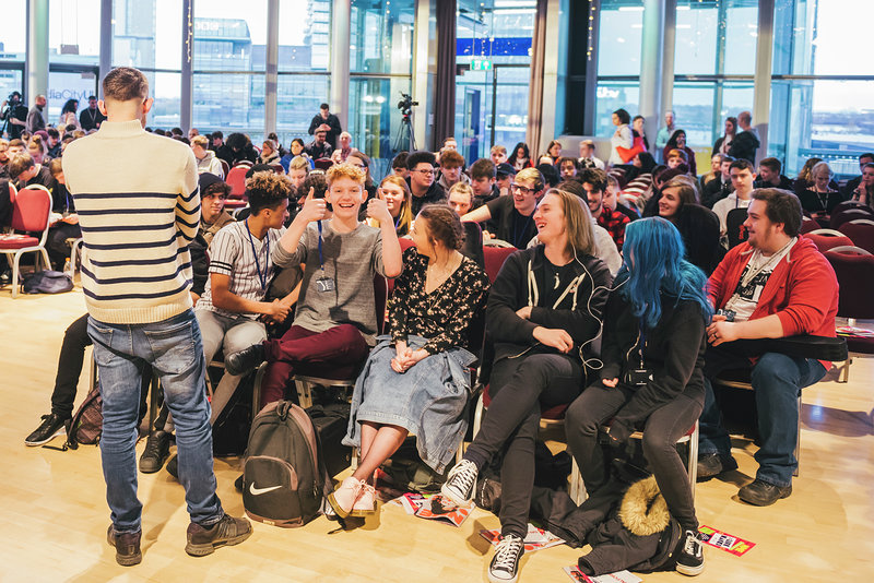 Image: Group of school students at NME Lifehacks in audience