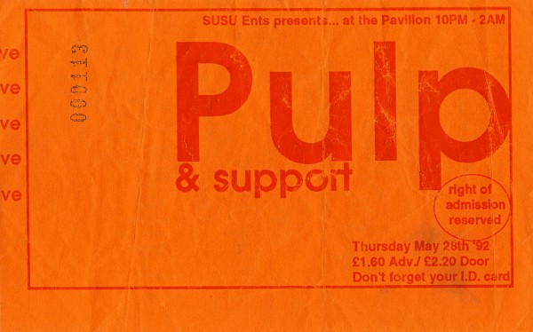Image: UoS gig ticket (Pulp)