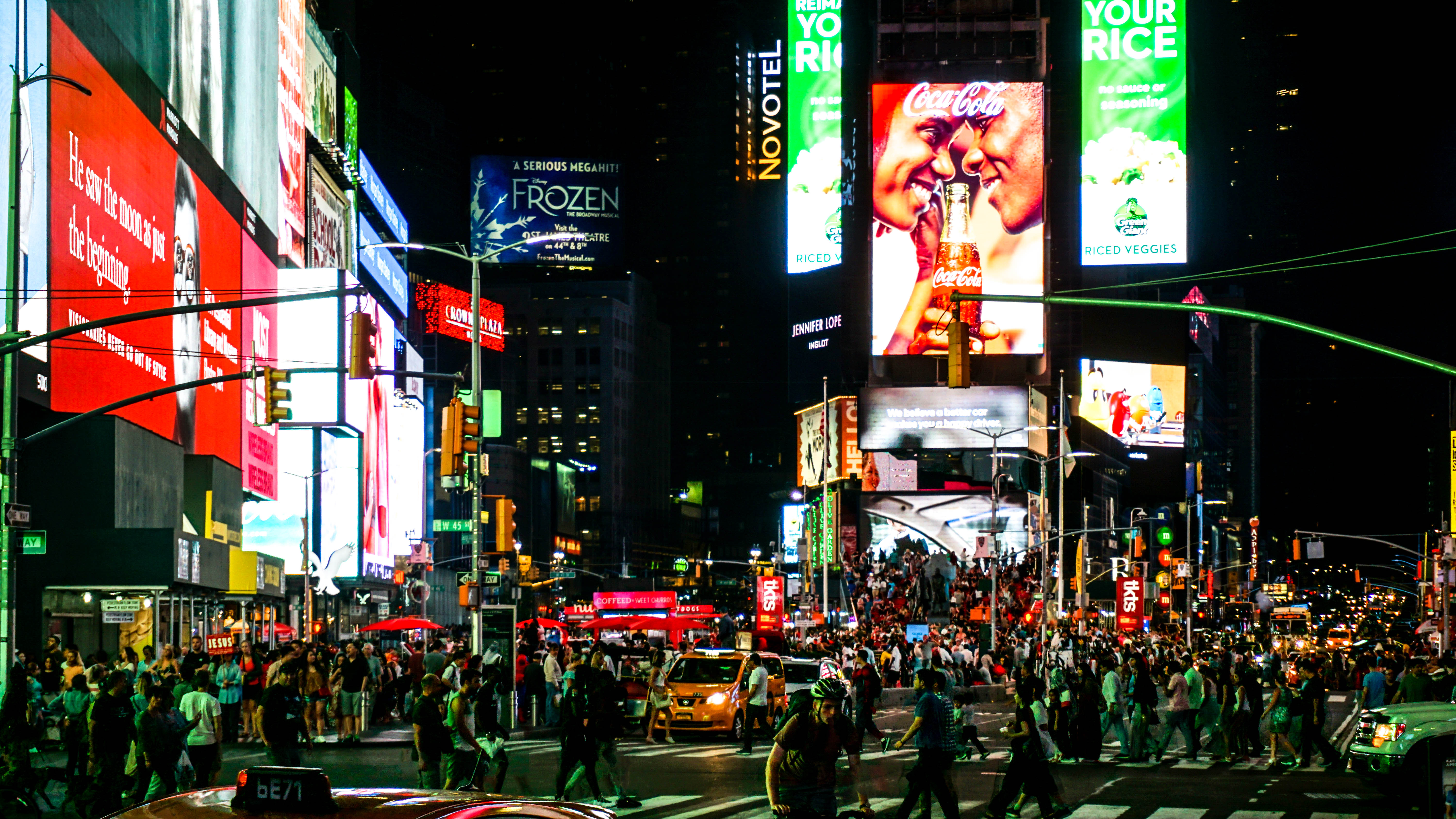 Image: Time Square at night.