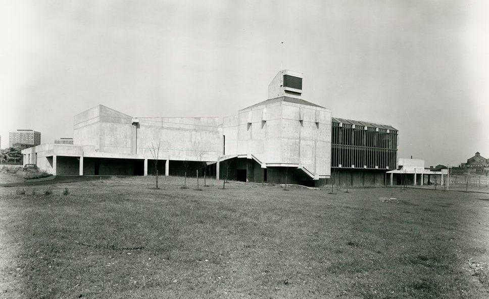 Exterior of Chapman Building shortly after construction, c.1973
