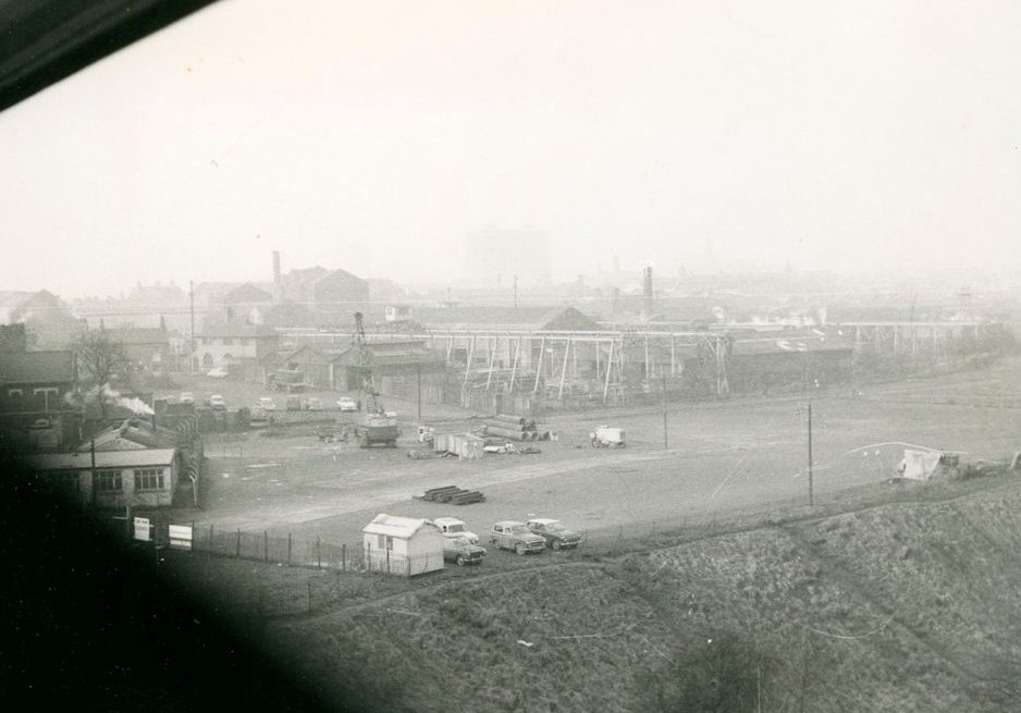 Future site of Library, Cockcroft and Chapman, taken from Maxwell Building, 1960s