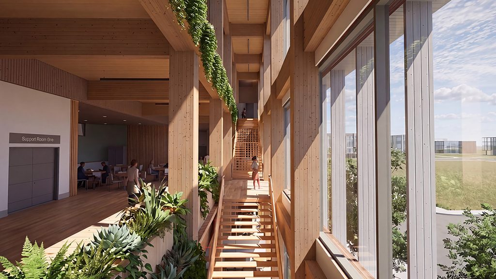 Image of a veterans and community-focused post-traumatic stress disorder rehabilitation centre by student Jack Fenwick