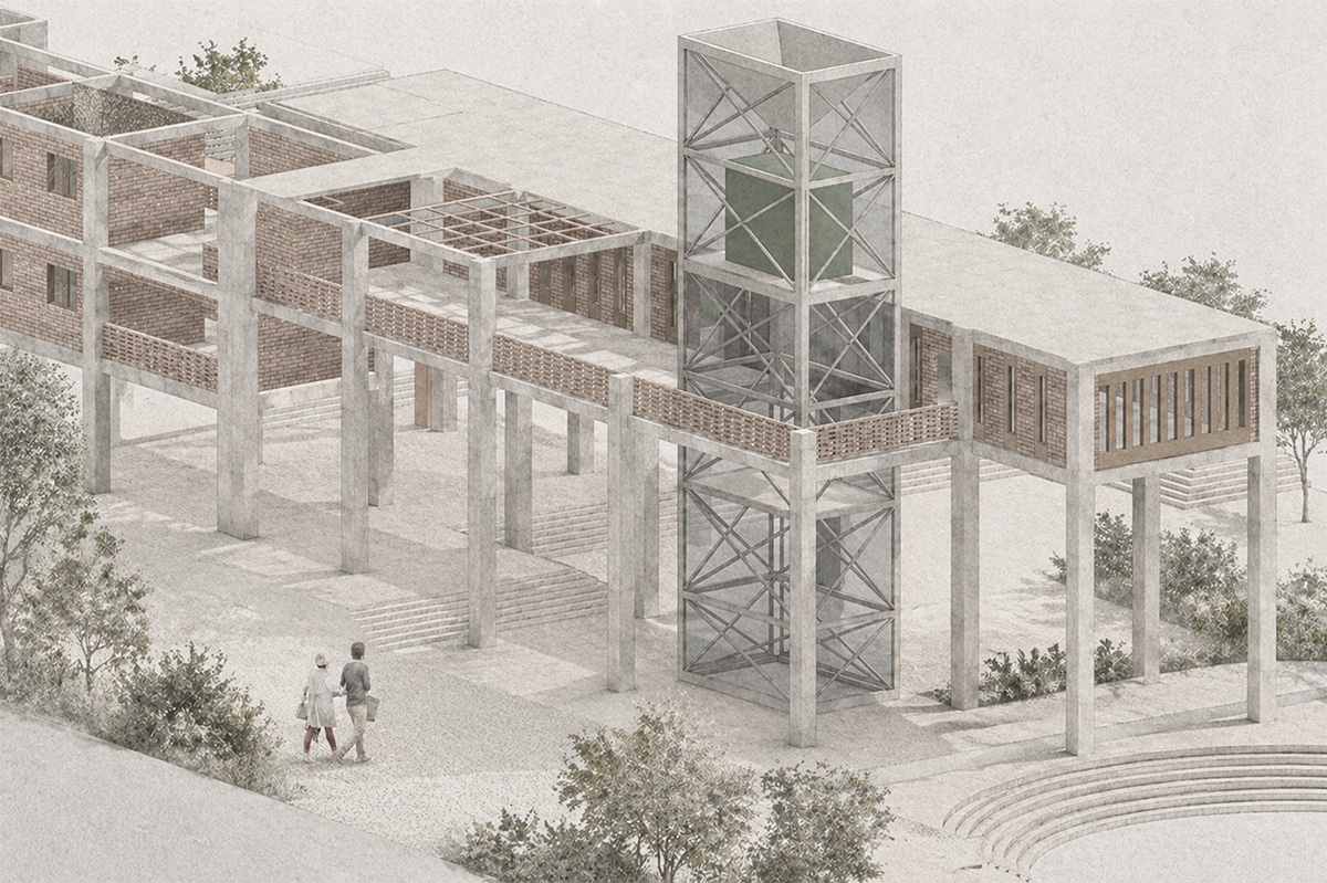 Image of flood-resilient civic spine project by student Anika Bushra