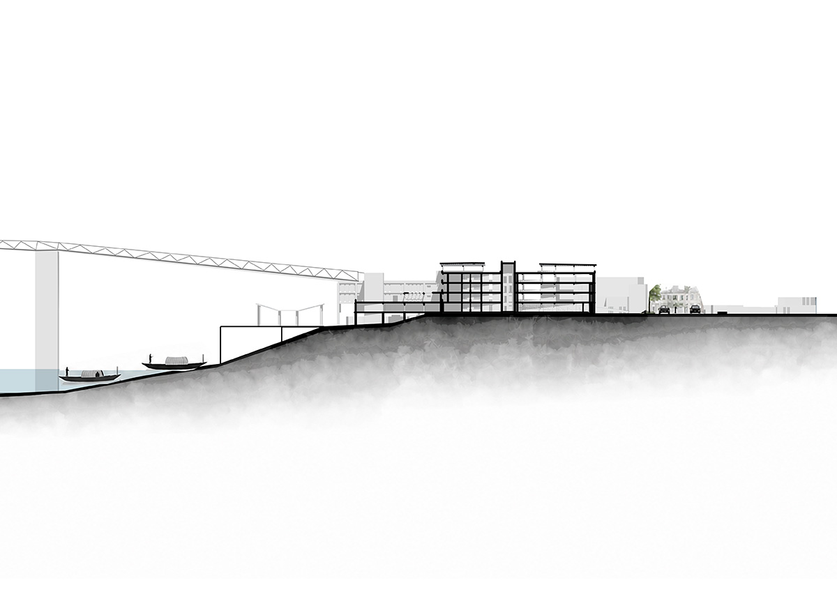 Image of flood-resilient civic spine project by student Anika Bushra