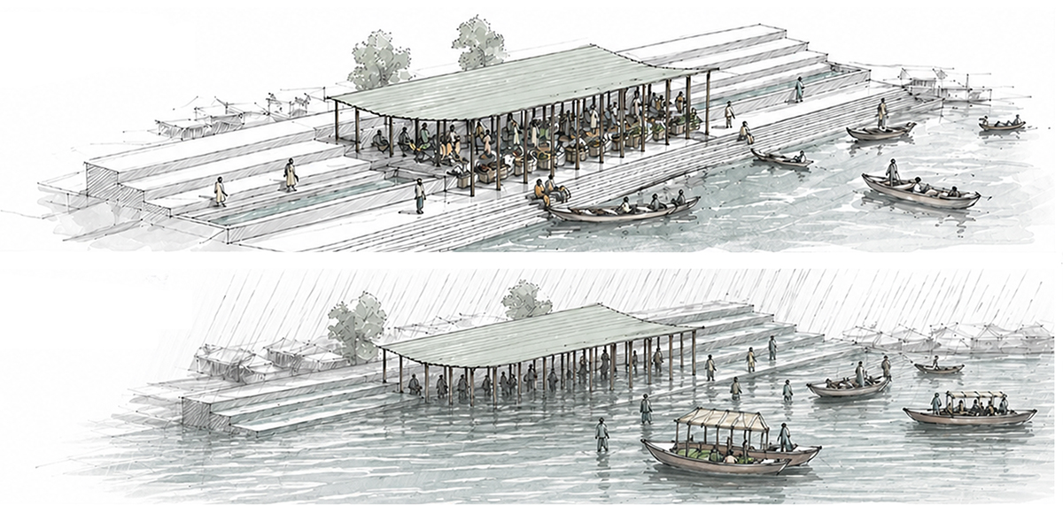 Image of flood-resilient civic spine project by student Anika Bushra