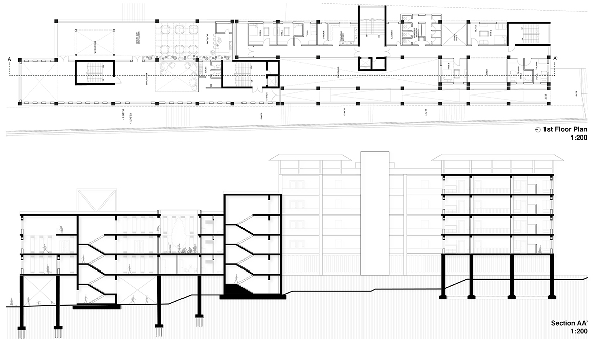 Image of flood-resilient civic spine project by student Anika Bushra