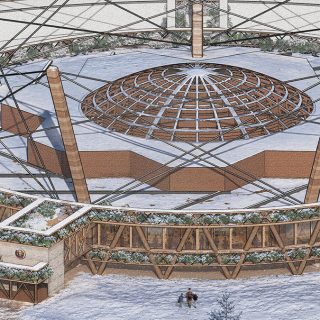 Civic assembly hall by student Samuel Dempsey.