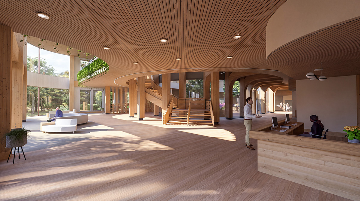 Image of a veterans and community-focused post-traumatic stress disorder rehabilitation centre by student Jack Fenwick