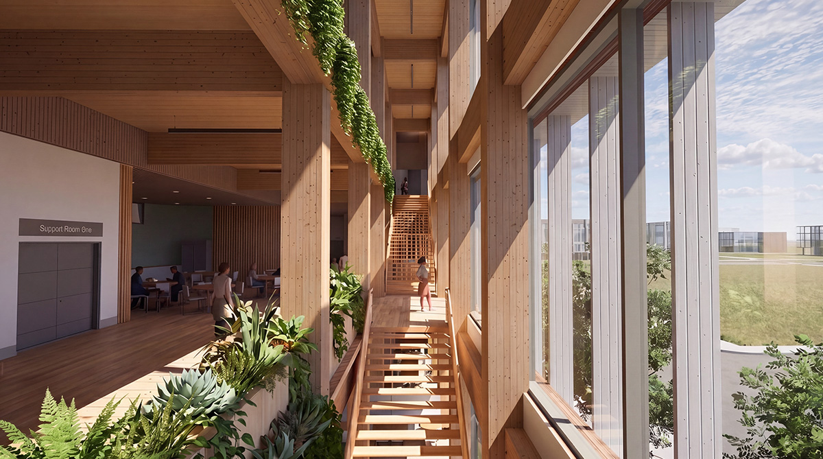 Image of a veterans and community-focused post-traumatic stress disorder rehabilitation centre by student Jack Fenwick