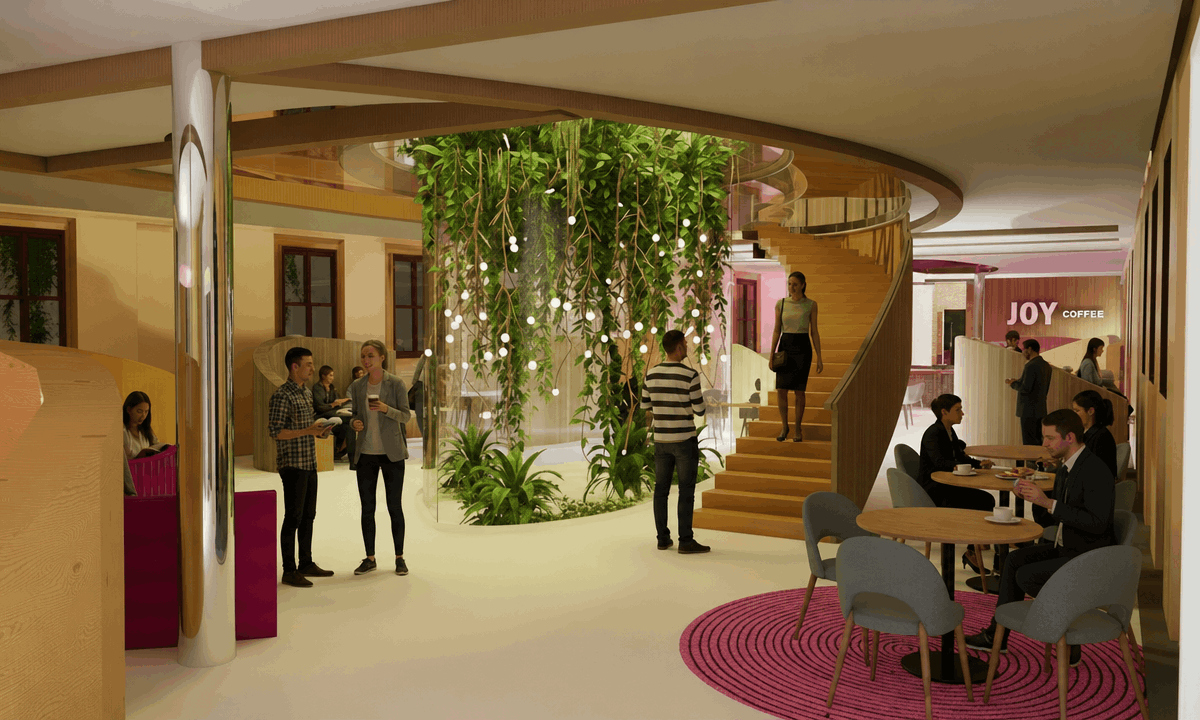 Image of the coffee shop in a women’s chronic condition management centre designed by student Abigail Lamb