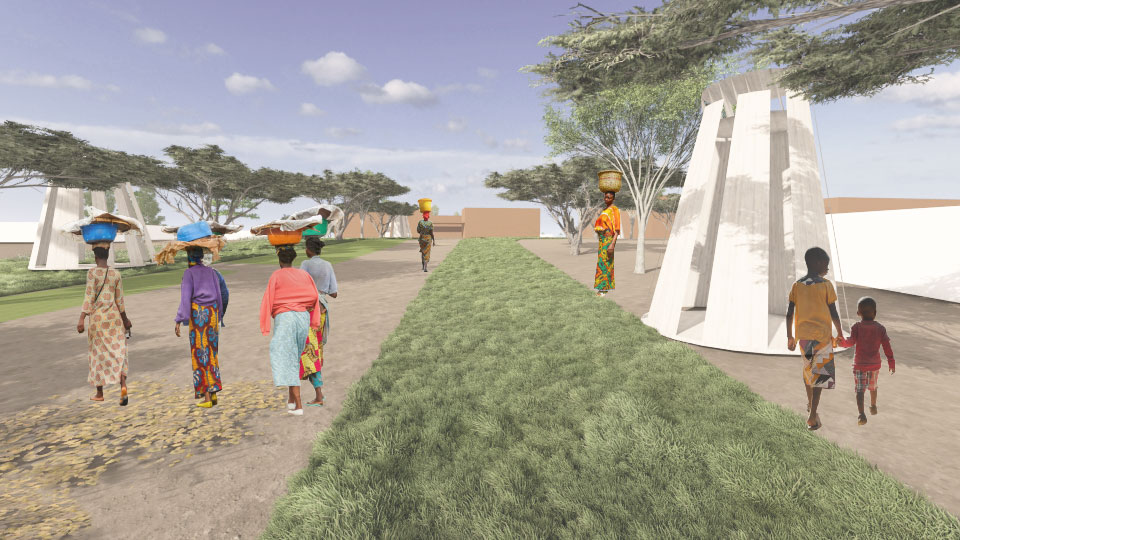 Image of a climate-responsive architectural proposal in the Republic of Congo by student Pernel Nsanga Kivoui