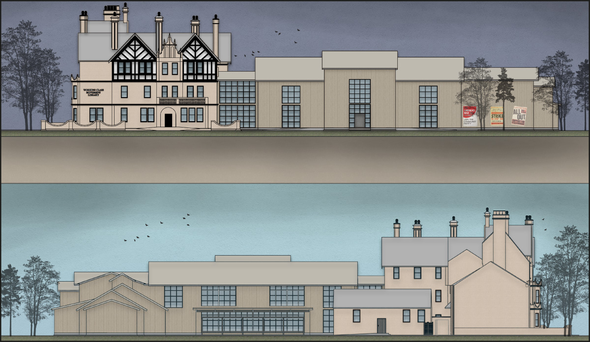 Image of redevelopment of the Working Class Movement Library in Salford by student Harry Winterbottom