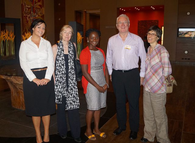 Benedicta, Alex (our International Officer), and three academics from three different colleges (Penny Cook, David Collins and Eileen Roddy )