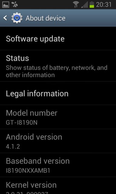 Android operating system version number