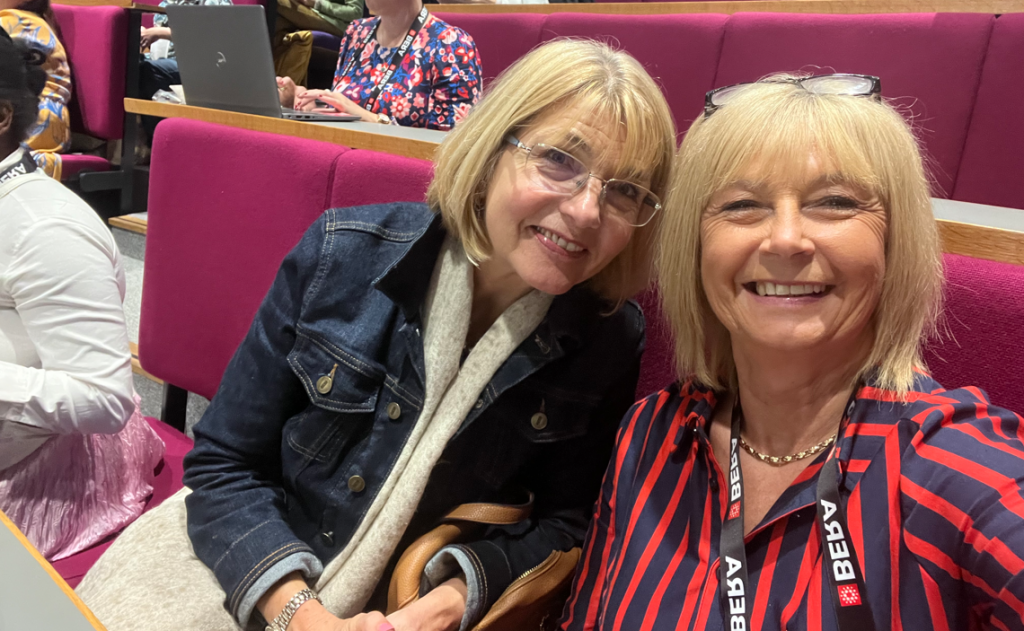 Lisa Rees O'Donnell (right) at the BERA Conference 2025