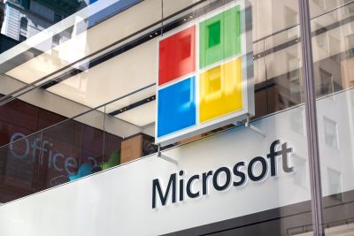 Microsoft logo on office