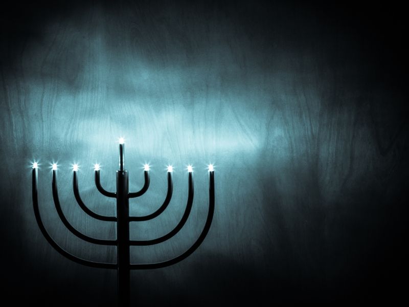 Menorah with LEDs.