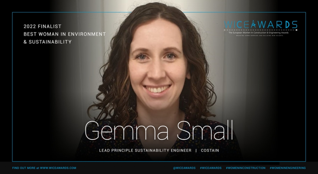 Salford University Alumni Gemma Small nominated for WICE award for Environment & Sustainability.