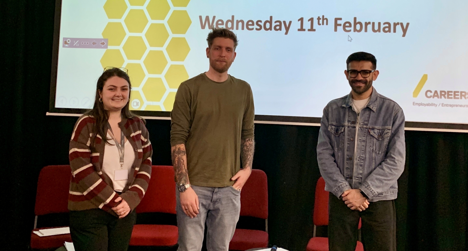 Alumni speaking at careers event