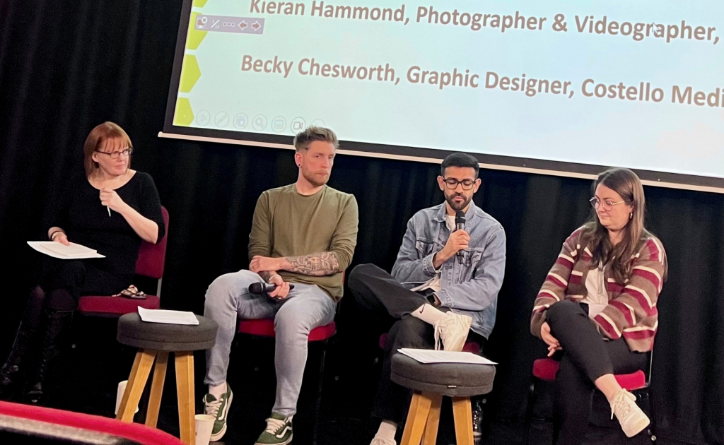 Alumni speaking at careers event