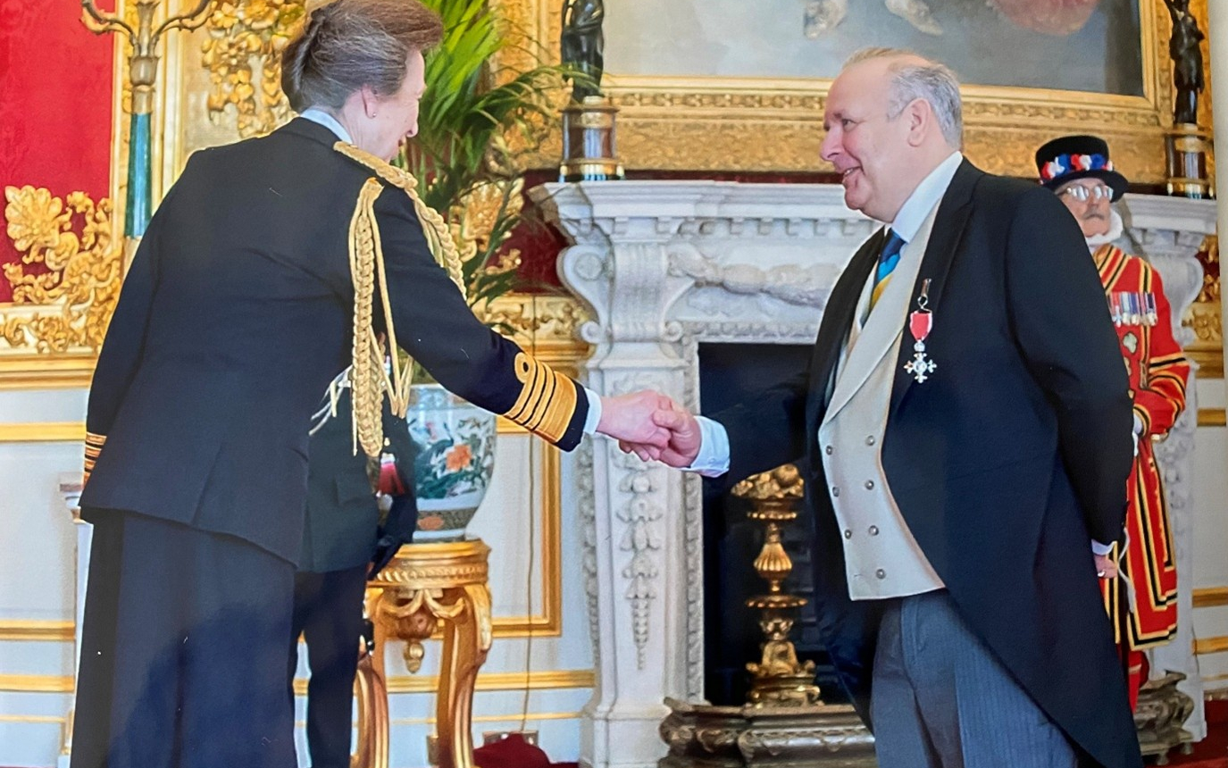 Richard Ikin receiving his MBE