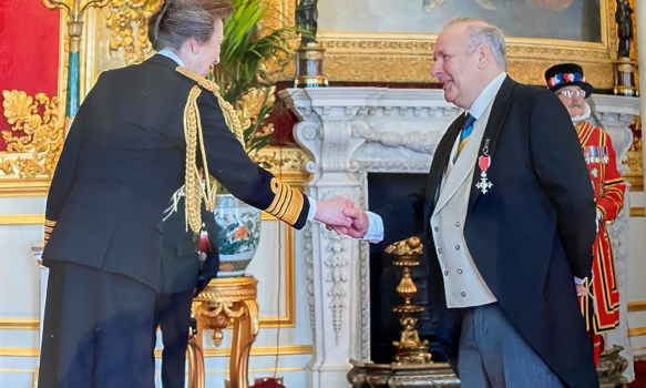 Richard Ikin receiving his MBE