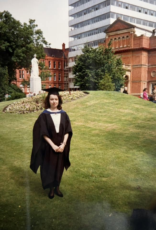 Fiona graduating in 1993 in French and Hispanic Studies