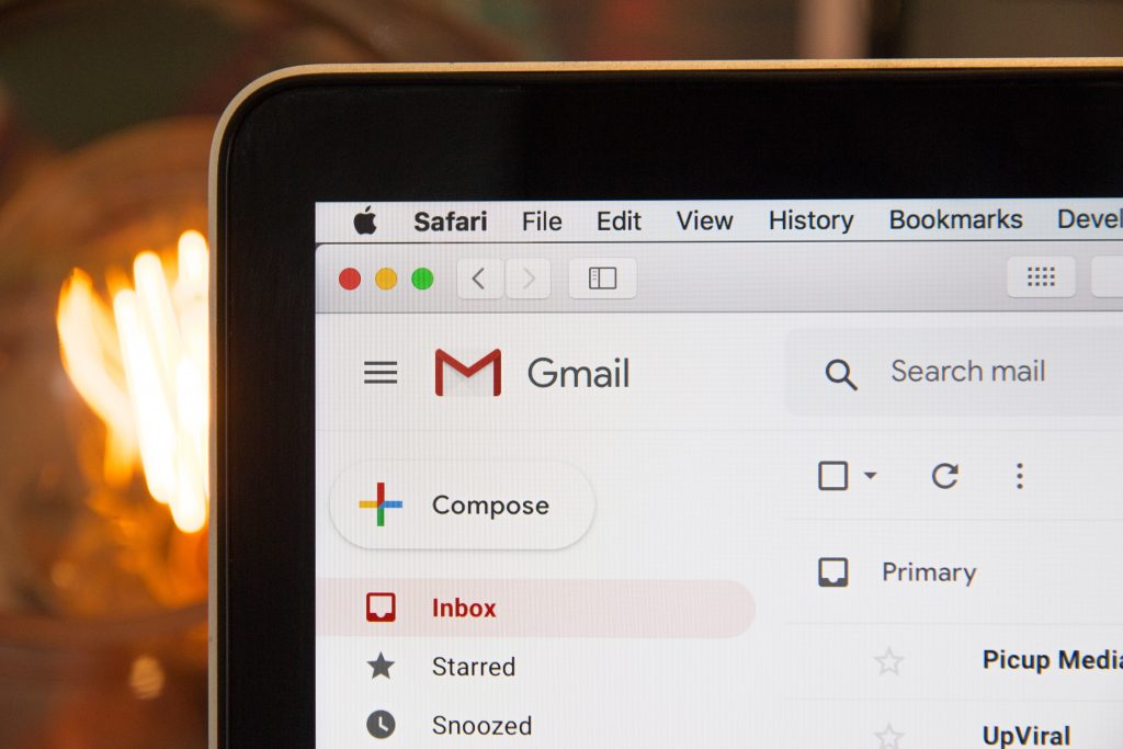 Screenshot of GMail, representing the fact enquiries can be emails to the library