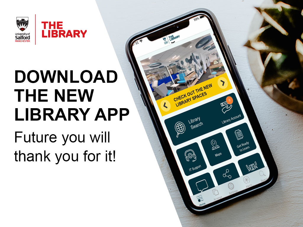 The new library app on a phone