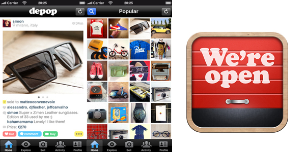 Screenshot of the Depop app.