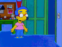 Scene from The Simpsons with Milhouse saying 'everything is coming up Milhouse'