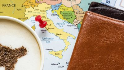 Image of a map and passport