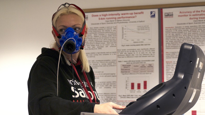 Rebecca exercising on the treadmill