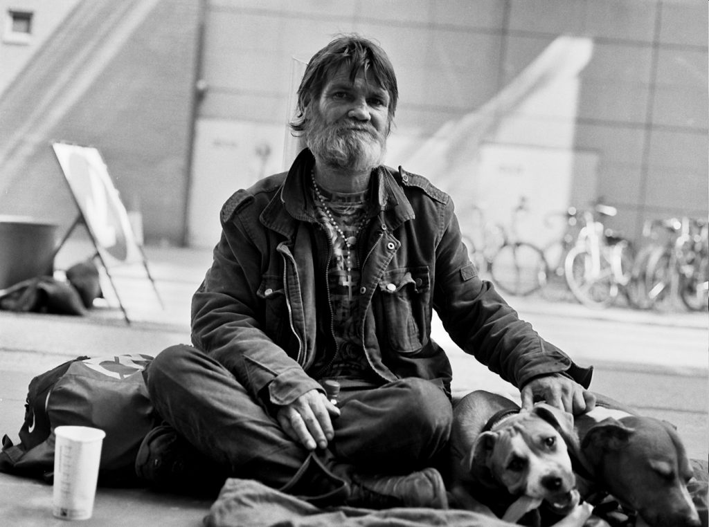 Image: Homeless man with dog