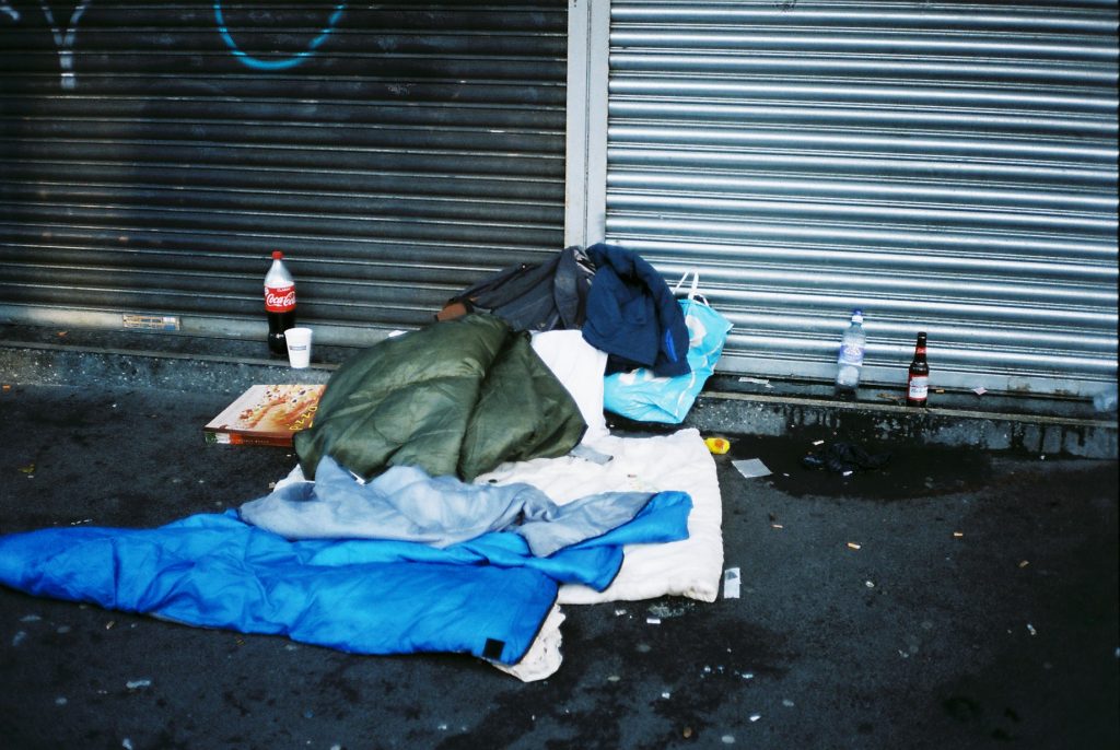 Image: Sleeping bags on the street