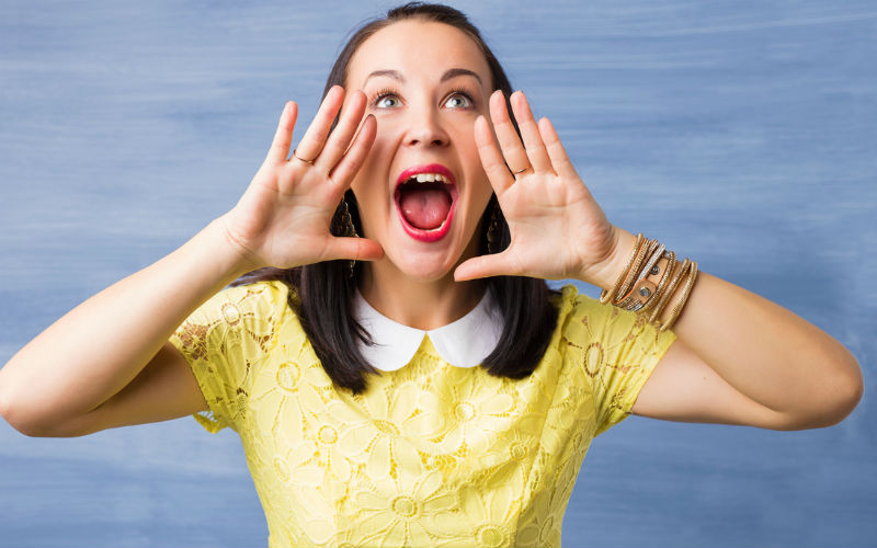 Woman shouting