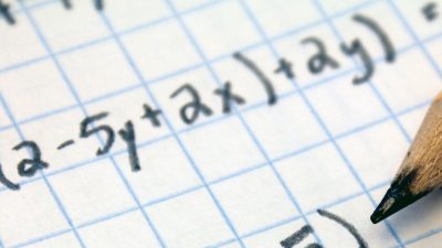 Image: equations and a pencil