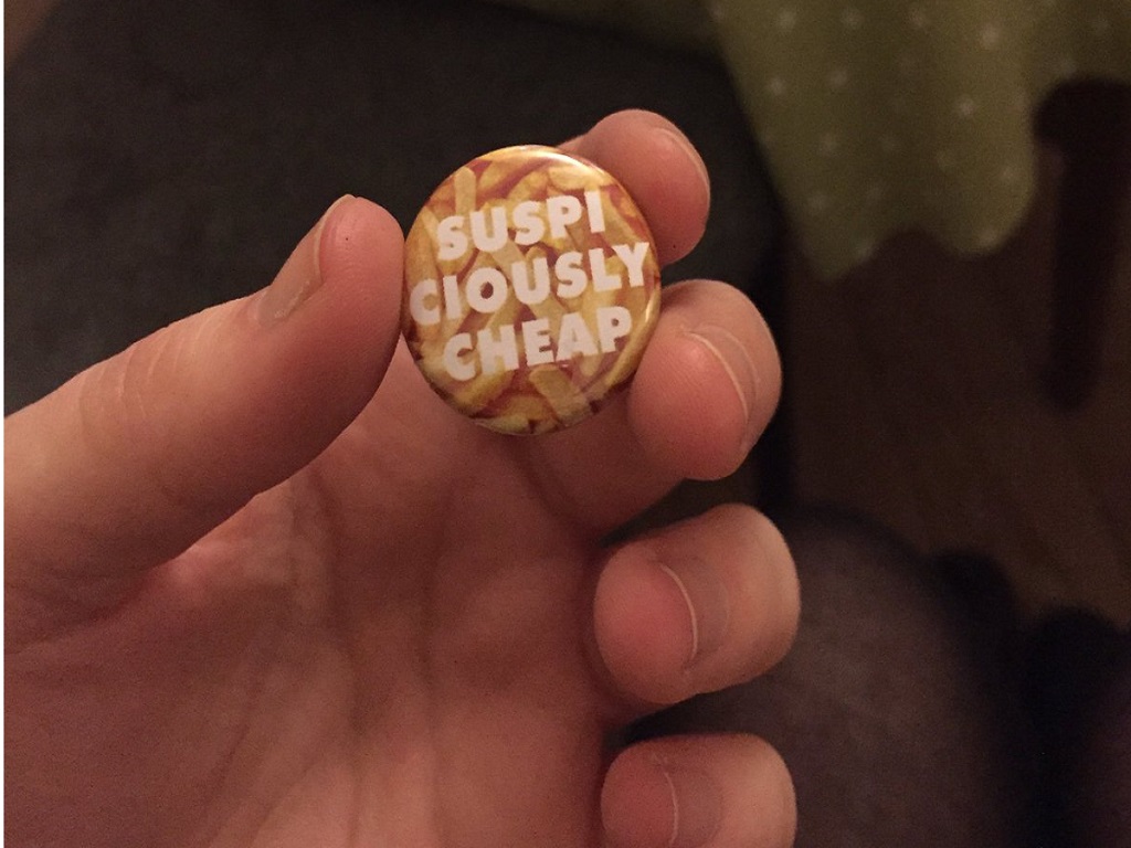 Suspiciously Cheap badge