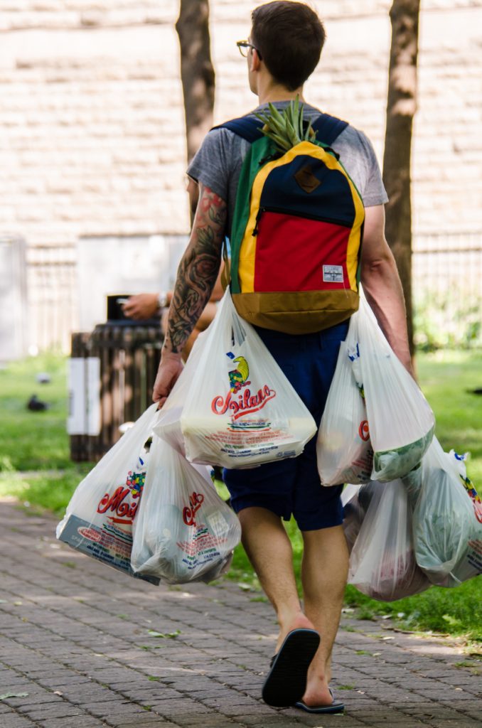 Man invents a clever way to carry many grocery bags Made in Salford