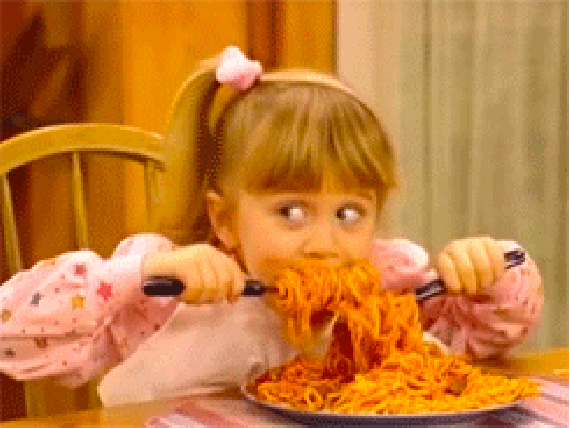 giff: eating spaghetti bolognese video