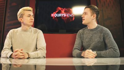 Image: Oliver and Rhys in TV studio