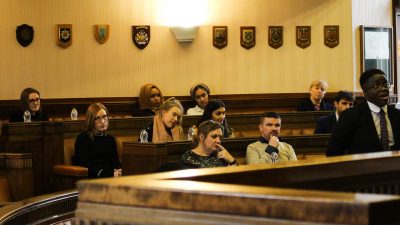 Image: Student Charles at the mooting