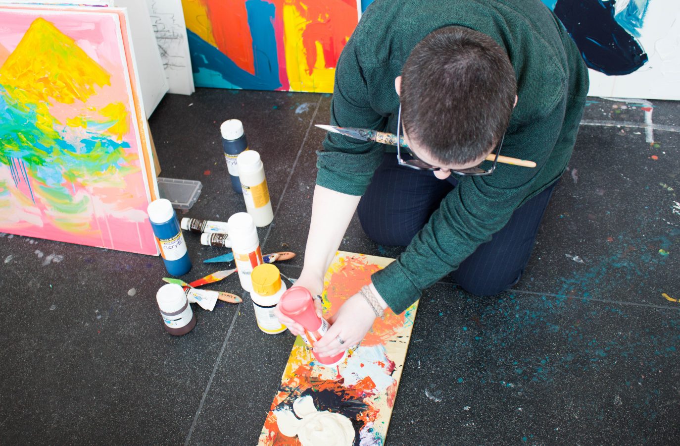 Image: Mollie working on an art project.