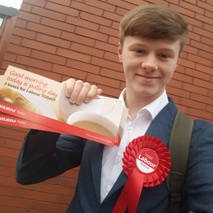 Jon-Connor out on a street canvasing for Labour