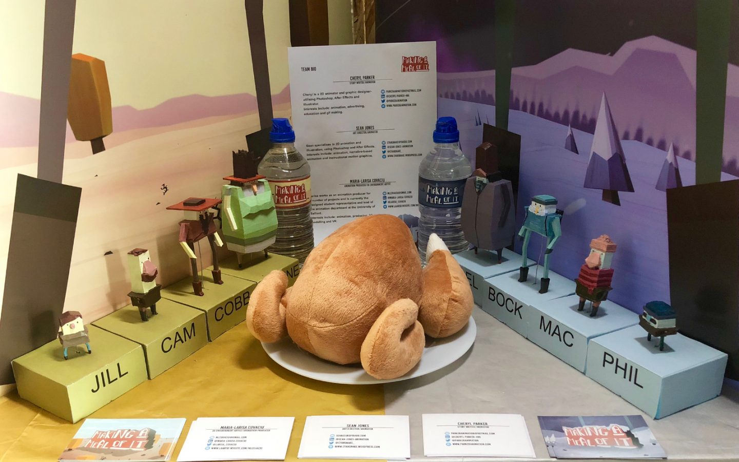 The animation's characters displayed