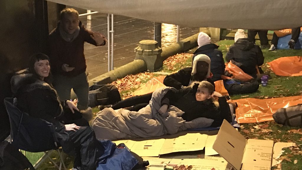 Image: Salford's Sleepout camp 