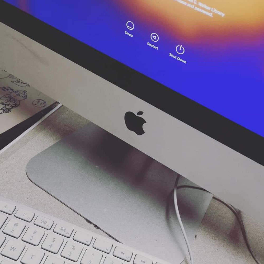 An up-close shot on an Apple Mac