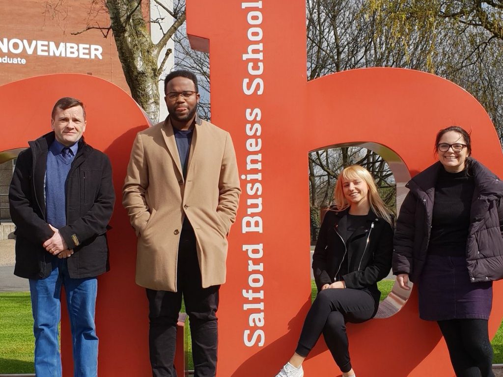 A photo of the Mooting team associated with the Zambia competition this year. From left to right is Dr Shane Sullivan, Ja'far, Emma and Kirsty Mayle.