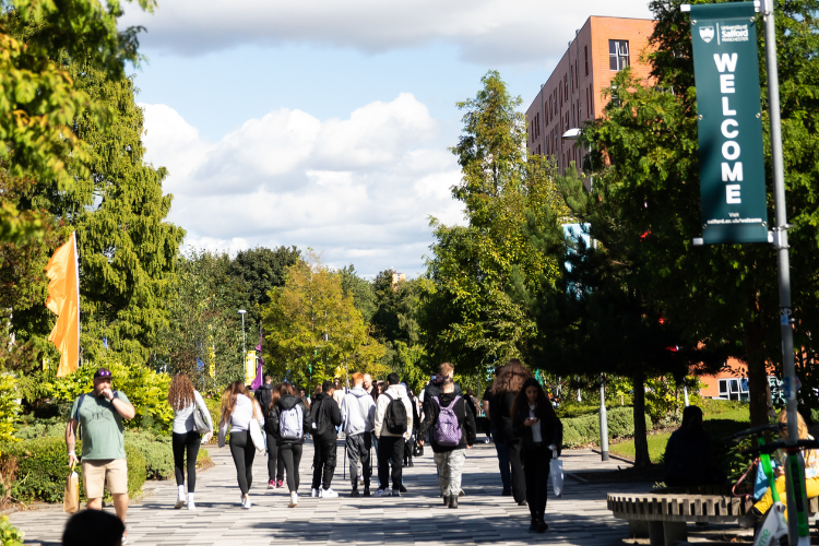 Students walking on Campus during Welcome Week